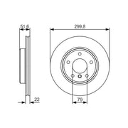 Bosch 2 x Vented Brake Discs 0 986 479 S32