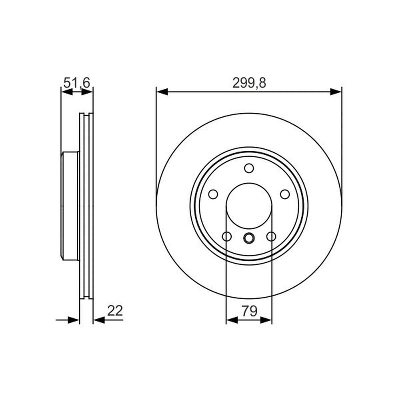 Bosch 2 x Vented Brake Discs 0 986 479 S32