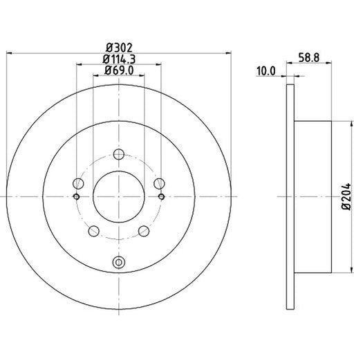DON 2 x Solid Rear Brake Discs PCD21532