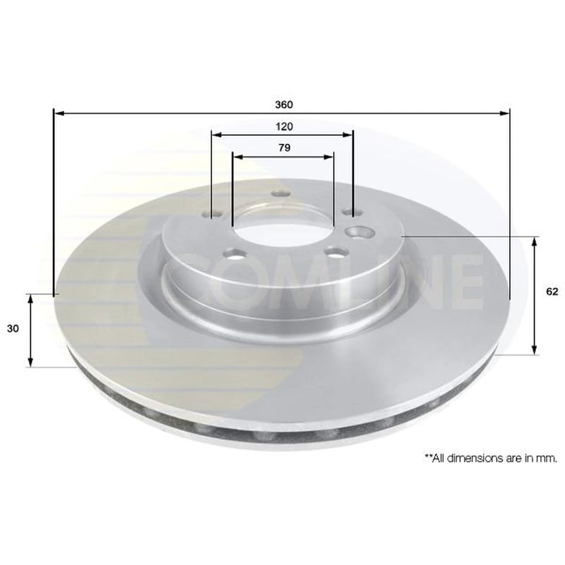 Comline 2 x Front Brake Discs ADC1328V