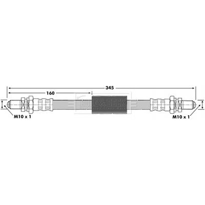Borg & Beck Brake Hydraulic Hose Line Rear Left BBH6154