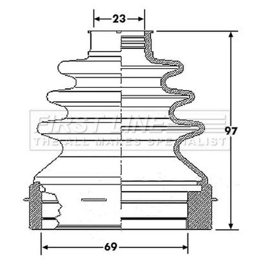 First Line Drive Shaft Bellow Kit Front Left FCB6187