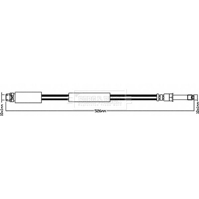 Borg & Beck Brake Hydraulic Hose Line Rear Lef BBH8283