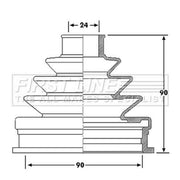 First Line Drive Shaft Bellow Kit Front Left FCB6188
