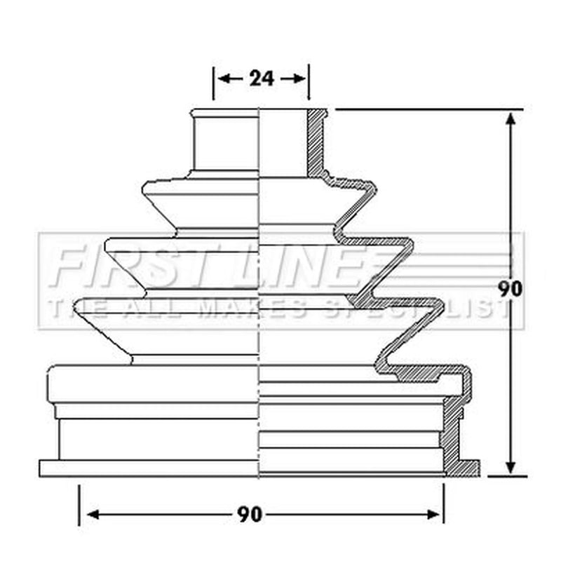 First Line Drive Shaft Bellow Kit Front Left FCB6188