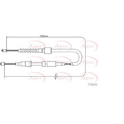 Apec Handbrake Cable Left Rear CAB1469