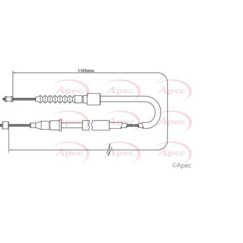 Apec Handbrake Cable Left Rear CAB1469