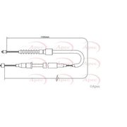 Apec Handbrake Cable Left Rear CAB1469