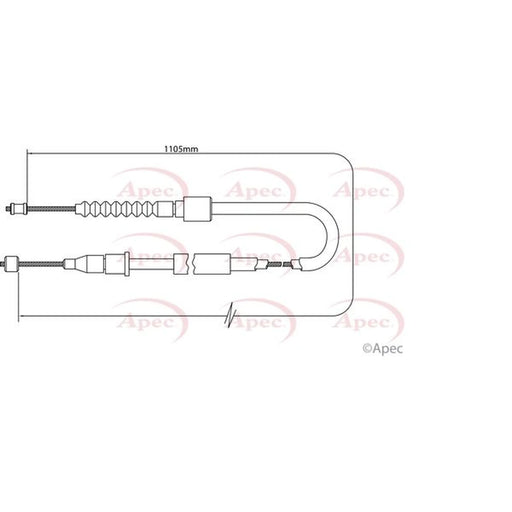 Apec Handbrake Cable Left Rear CAB1469