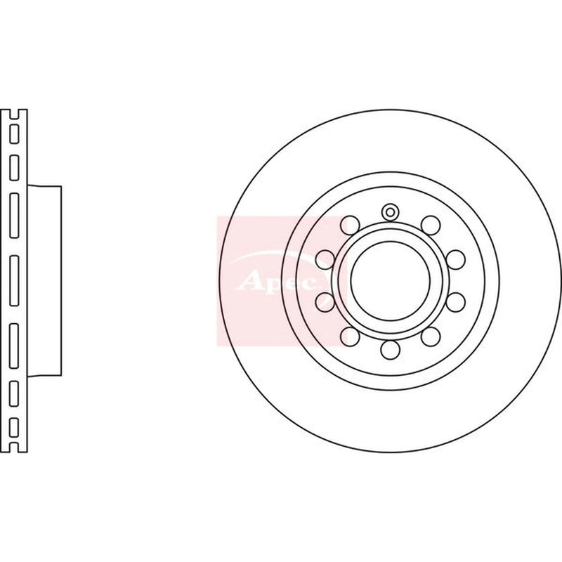 Apec 2 x Vented Front Brake Discs DSK2228