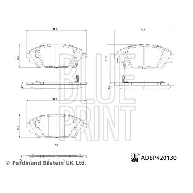 Blue Print Front Brake Pad Set ADBP420130