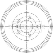 Borg & Beck Brake Drum Assembly Rear BBR7283