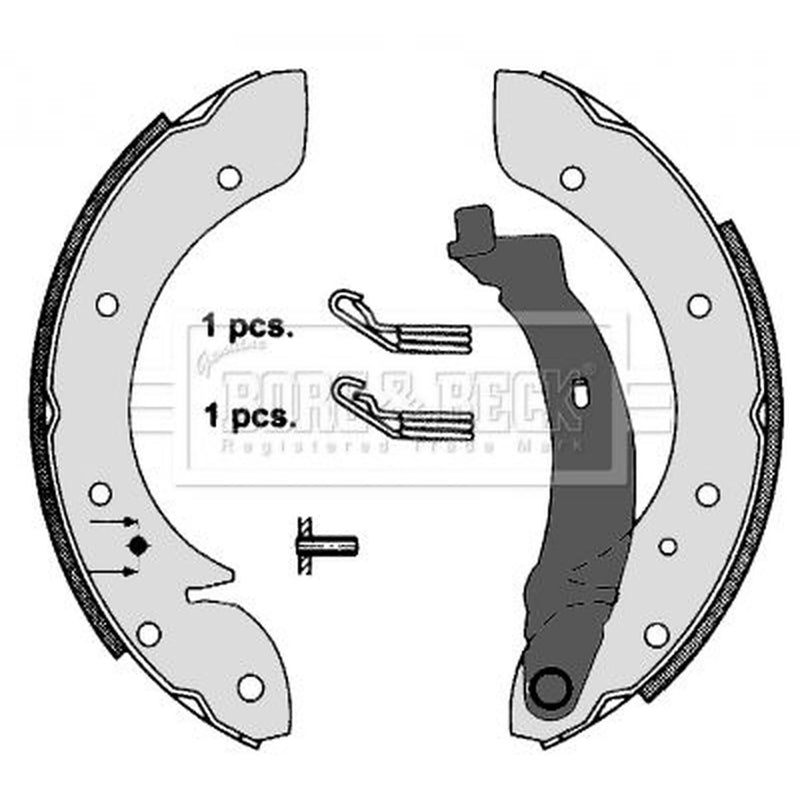Borg & Beck Brake Shoe Set Axle Kit BBS6285