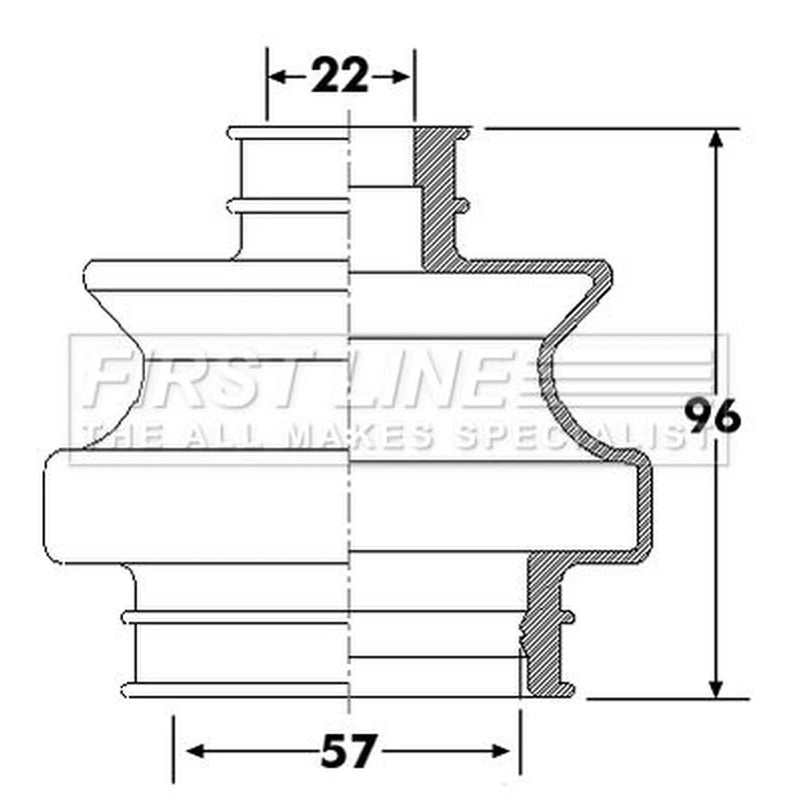 First Line Drive Shaft Bellow Kit Rear Left FCB6301