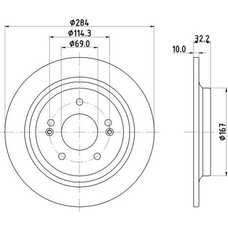 DON 2 x Solid Rear Brake Discs PCD20332