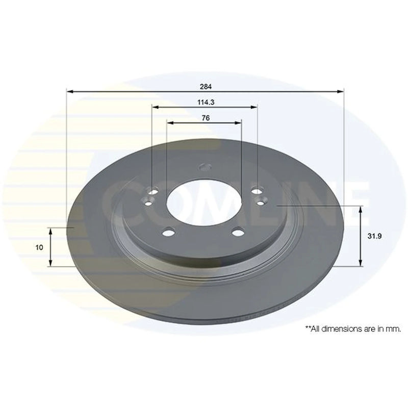 Comline 2 x Solid Rear Brake Discs ADC2846