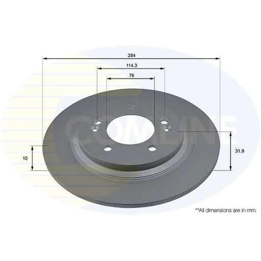 Comline 2 x Solid Rear Brake Discs ADC2846