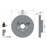 Textar 2 x Vented Front Brake Discs 92096903