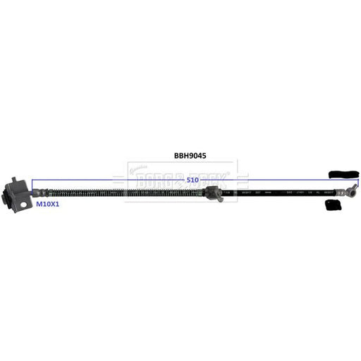 Borg & Beck Brake Hydraulic Hose Line Front Left BBH9045