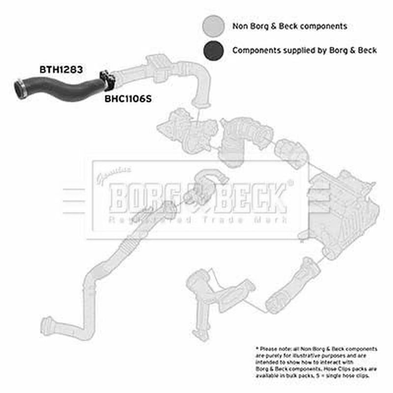 Borg & Beck Intercooler Turbo Charge Air Hose BTH1283