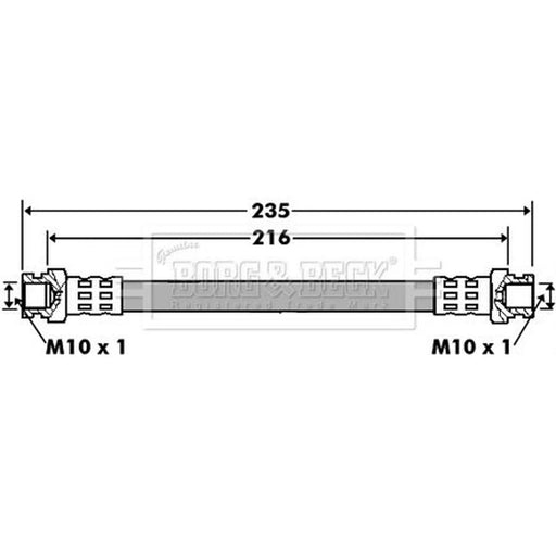 Borg & Beck Brake Hydraulic Hose Line Rear Left BBH7427