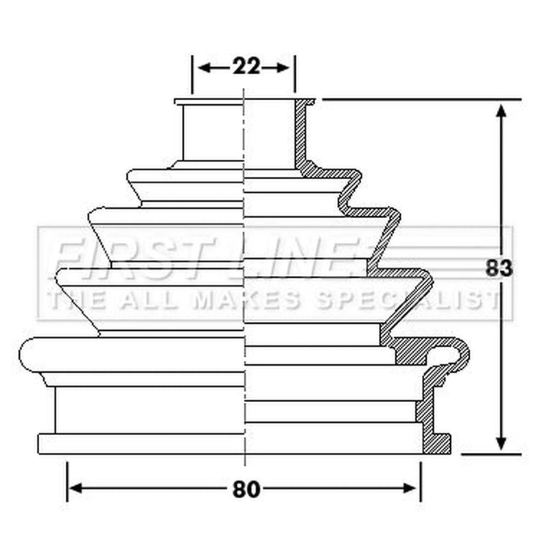 First Line Drive Shaft Bellow Kit Rear Left FCB6175