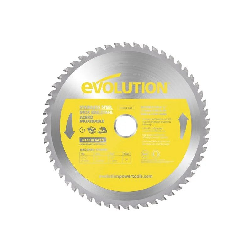 Evolution Stainless Steel Cutting Circular Saw Blade 210 x 25.4mm x 54T