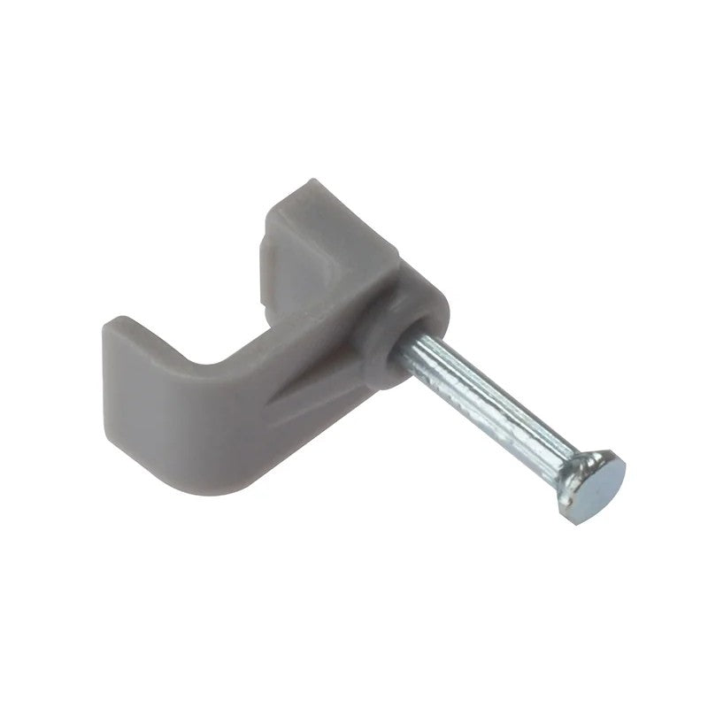 ForgeFix Cable Clip Flat Grey Box 100 1-6mm