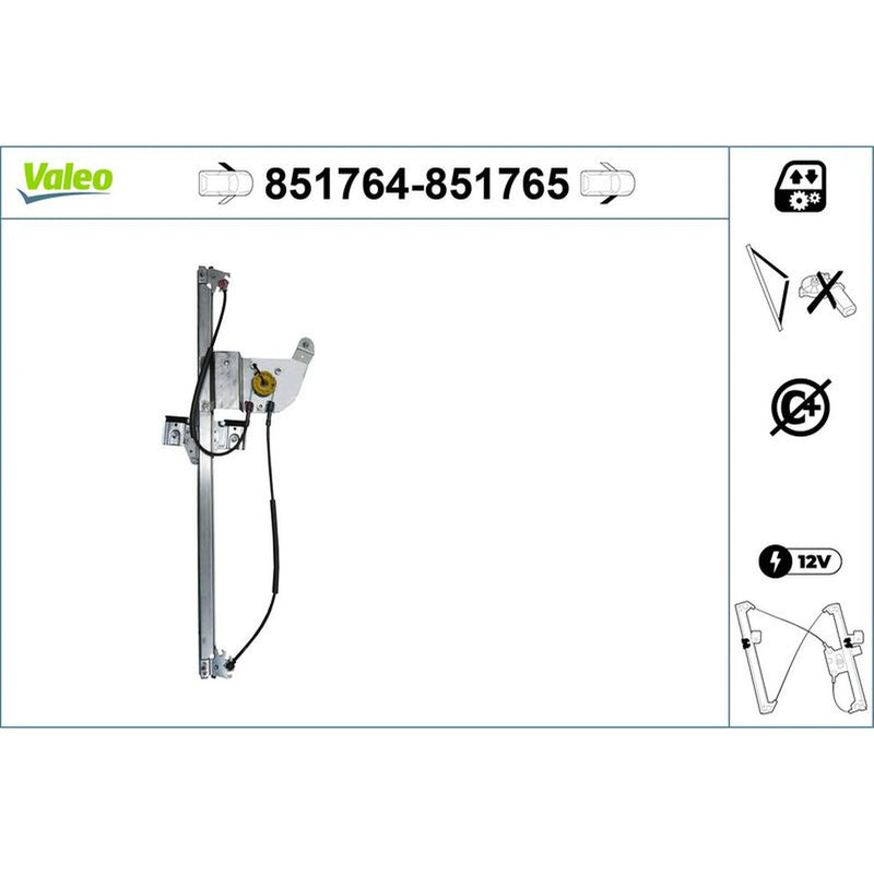 Valeo Electric Window Regulator Lifter Left 851764