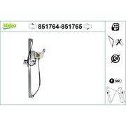 Valeo Electric Window Regulator Lifter Right 851765
