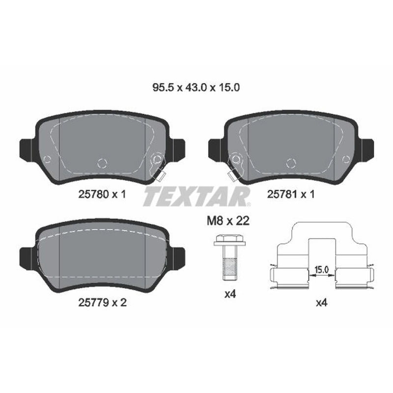 Textar Rear Brake Pad Set 2578001