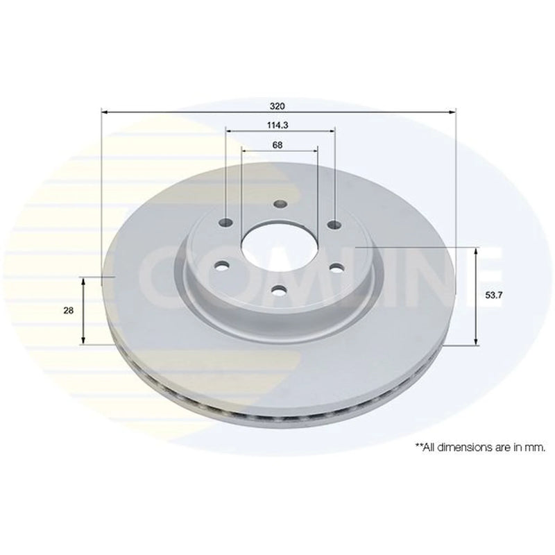 Comline 2 x Internally Vented Front Brake Discs ADC5021V