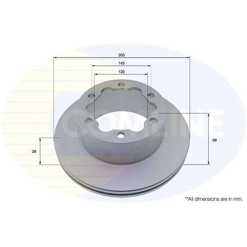 Comline 2 x Internally Vented Rear Brake Discs ADC2999V