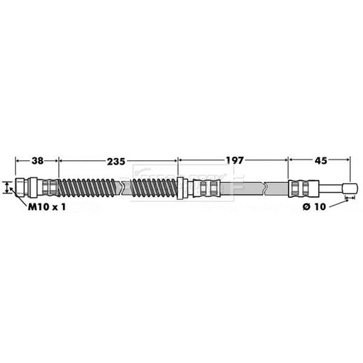 Borg & Beck Brake Hydraulic Hose Line Front Left BBH7505