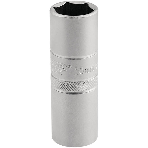 Draper 10mm Thread 6 Point Satin Chrome Spark Plug Socket, 1/2" Sq. Dr., 16mm Draper  - Town Parts