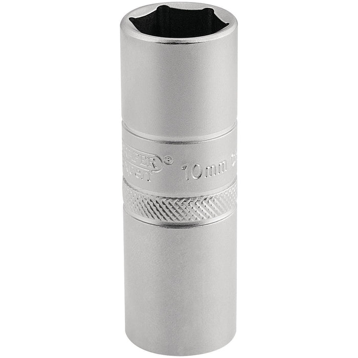 Draper 10mm Thread 6 Point Satin Chrome Spark Plug Socket, 1/2" Sq. Dr., 16mm Draper  - Town Parts