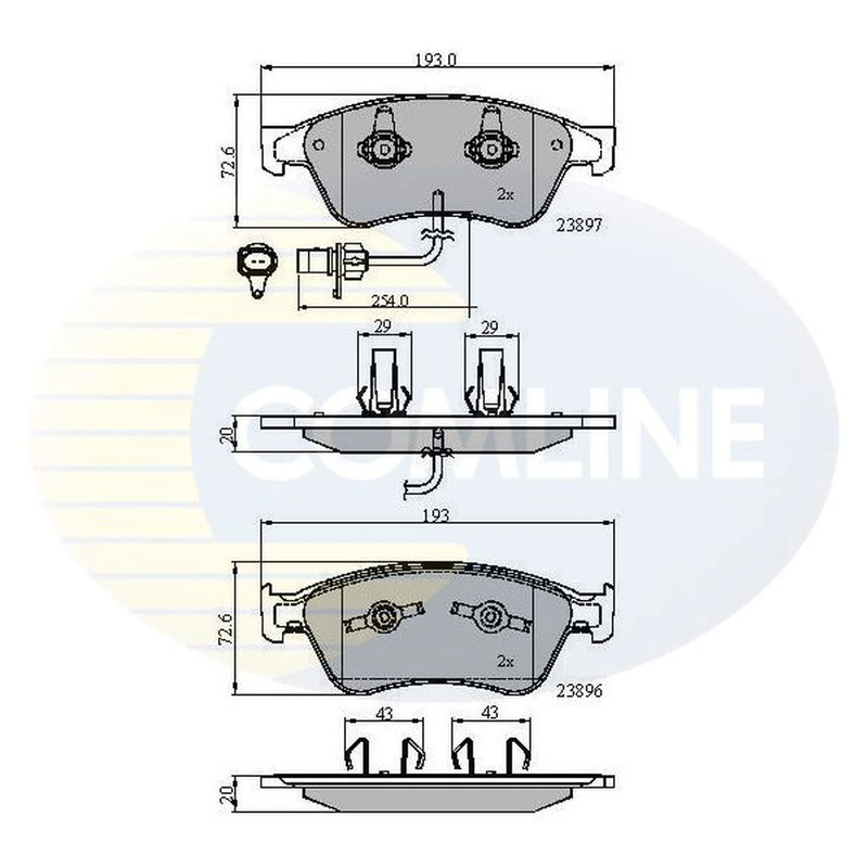 Comline 4 x Front Brake Pad Set CBP11740