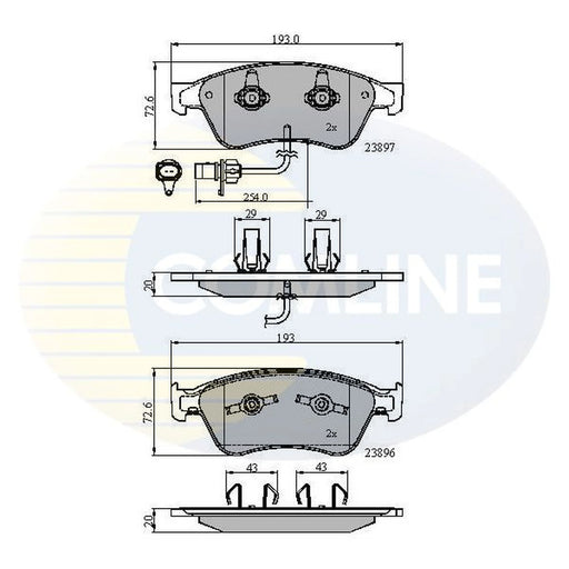 Comline 4 x Front Brake Pad Set CBP11740
