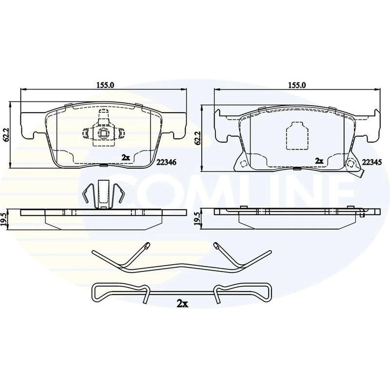 Comline 4 x Front Brake Pad Set CBP32309