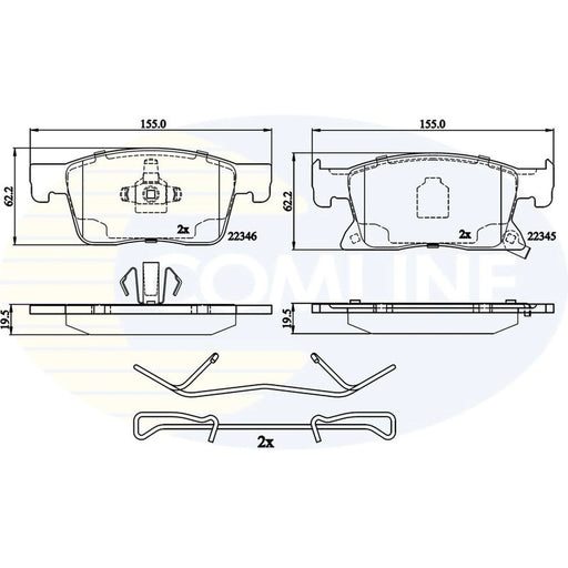 Comline 4 x Front Brake Pad Set CBP32309