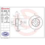 Brembo 2 x Solid Front Brake Discs 08.3636.10