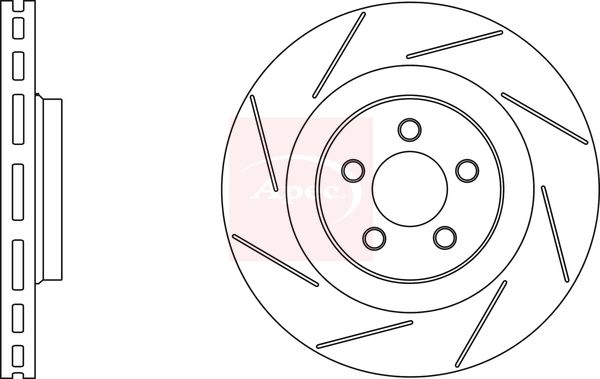 Apec 2 x Brake Disc Set Slotted/Internally Vented