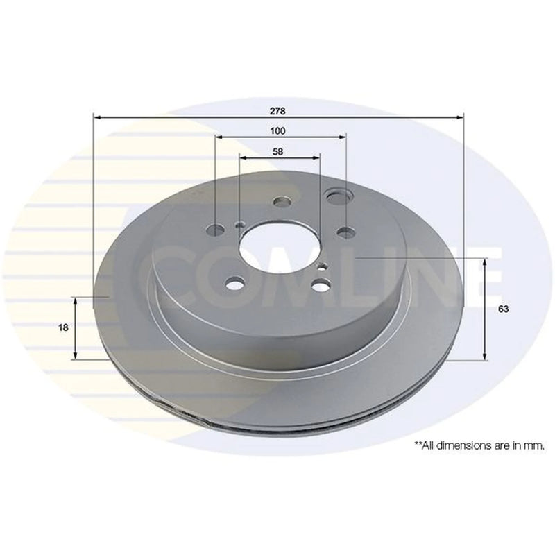 Comline 2 x Internally Vented Rear Brake Discs ADC4096V