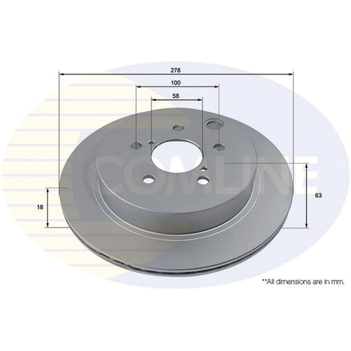 Comline 2 x Internally Vented Rear Brake Discs ADC4096V