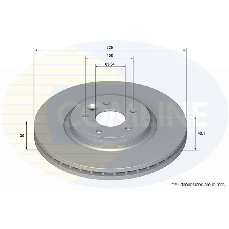 Comline 2 x Internally Vented Front Brake Discs ADC5211V