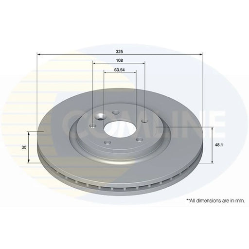 Comline 2 x Internally Vented Front Brake Discs ADC5211V