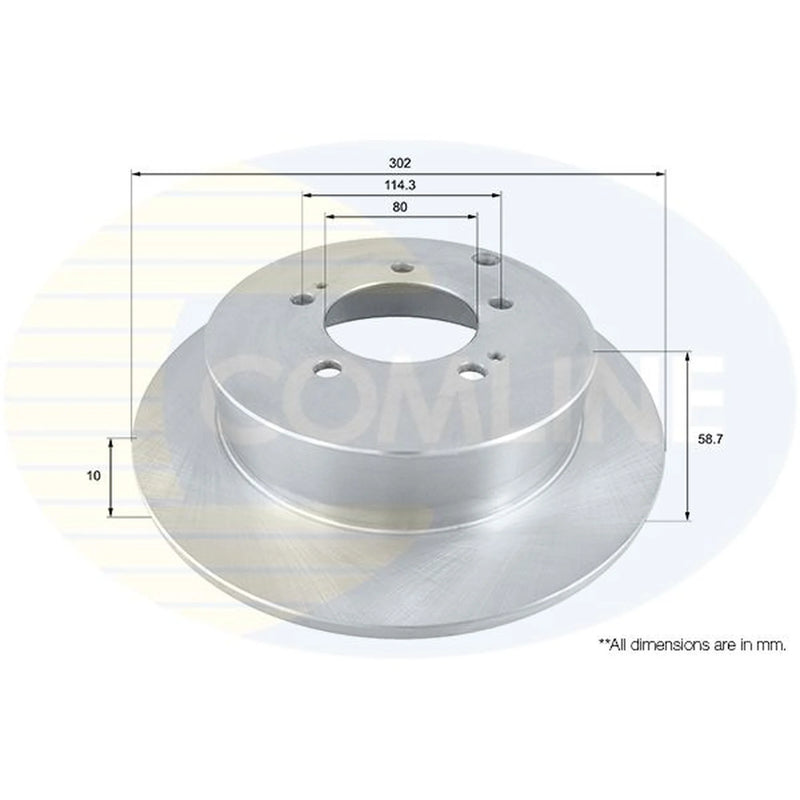 Comline 2 x Solid Rear Brake Discs ADC1586