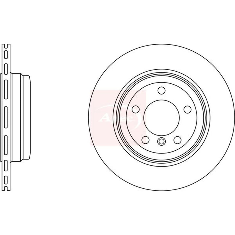 Apec 2 x Vented Rear Brake Discs DSK2383