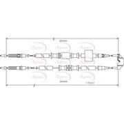 Apec Handbrake Cable Left Rear CAB1476