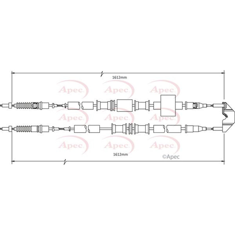 Apec Handbrake Cable Left Rear CAB1476